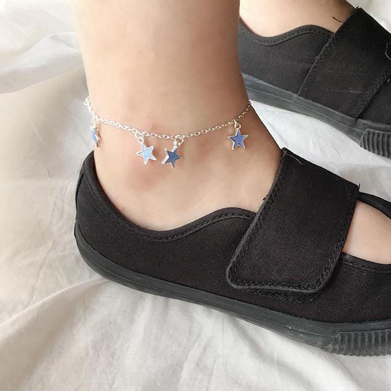 Boho Star Pendent Glow in the dark Chain Anklet - The Young Hippie