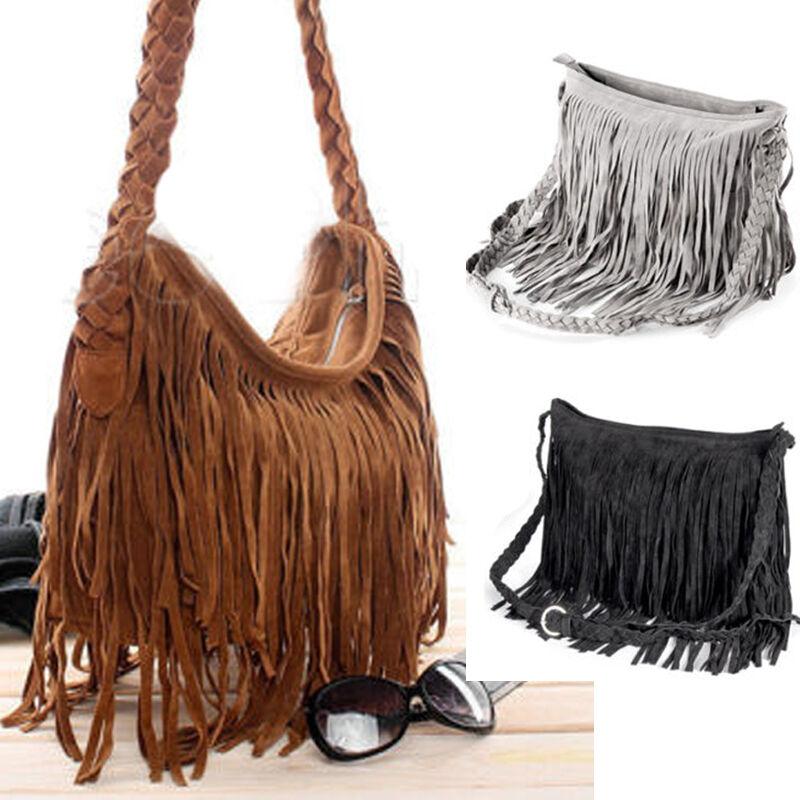 Claudia. Hippie Fringe Vegan Leather Shoulder Bag - The Young Hippie