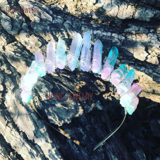 Natural Quartz Crystal Bohemian Princess Tiara Handmade | Style Select - The Young Hippie
