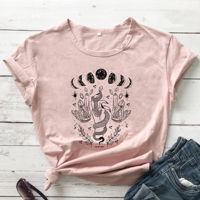 Mystical Moon With Snake T-shirt