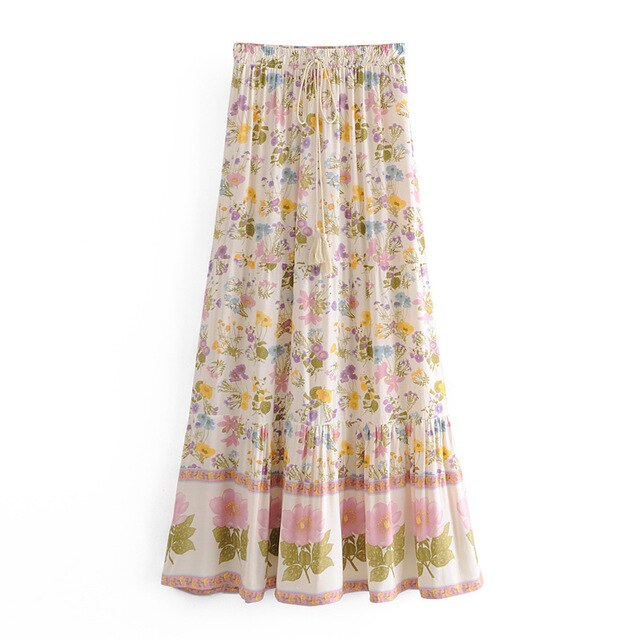 Lana. Long Floral Maxi Skirt 