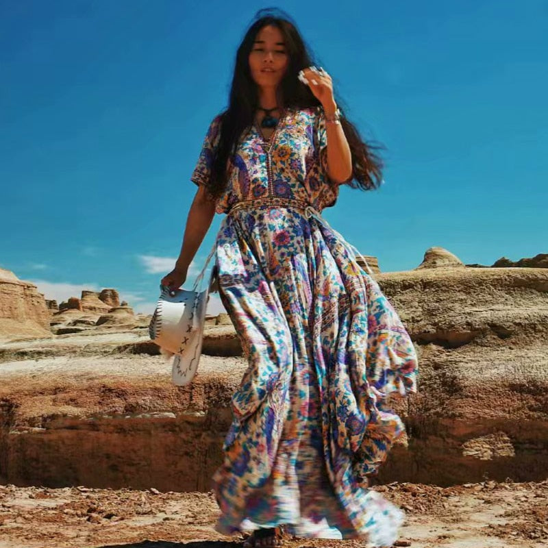 Layla. Bohemian Dream Maxi Length Dress - The Young Hippie